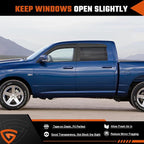 Rain Guards Fit for Dodge Ram 1500 Crew Cab 2009 2010 2011 2012 2013 2014 2015 2016 2017 2018, Tape-On Side Window Deflector Durable 2009-2018 Ram 1500 Crew Cab Rain Guard Black 4 PCS