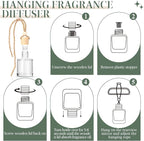 Hanging Car Air Freshener, 6 Pack Vanilla Cream Long Lasting & Refillable Air Freshener, Natural Plant Essential Oil Fragrance Aromatherapy Diffuser, Car Accessories Interior Set for Women & Men