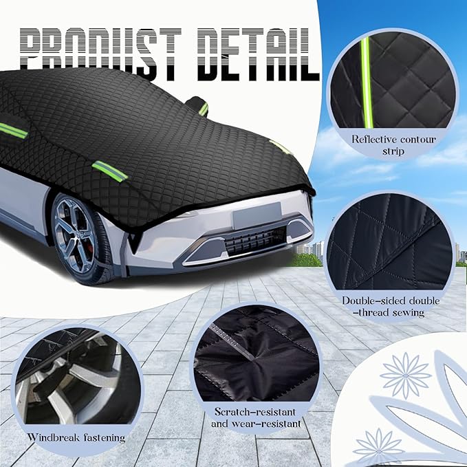 Hail Protector Car Cover for Chevrolet Blazer (2019-2026),Hail Car Cover Thickened Anti-Hail Half Protection,Waterproof All Weather,Sun-Resistant Scratchproof ze42