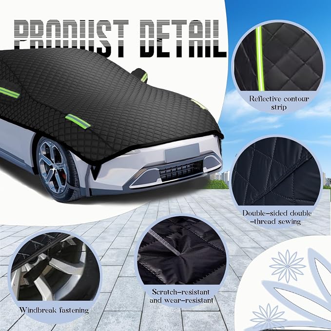 Hail Protector Car Cover for Honda Prologue (2024-2026),Hail Car Cover Thickened Anti-Hail Half Protection,Waterproof All Weather,Sun-Resistant Scratchproof ze42
