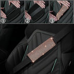 8 pcs Bling Car Accessories Set for Women, Steering Wheel Cover, Sparkly Seat Belt Covers, Bling Gear Shift Cover, Universal Fit Most Cars (Champagne Diamond)