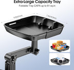 Car Cup Holder Tray, Cup Holder Expander 20.5" Height Adjustable Arm Car Food Tray Table for Eating with Phone Holder Road Trip Essential fit Most Bottles