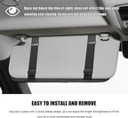 Car Sun Visor Organizer, PU Leather Multi-Pocket Visor Storage Pouch with Zipper, Auto Interior Document Holder Sunvisor Card Sleeve Pocket Organizer for Driving License Pen Key (Black)
