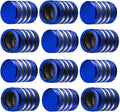 Tire Valve Stem Cap Cover - (12 Pack) Tire Air Caps Metal with Plastic Liner Corrosion Resistant Leak-Proof for Car Truck Motorcycle SUV and Bike Blue
