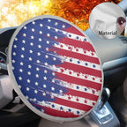 American Flag Car Steering Wheel Cover Non Slip Steering Wheel Sunshade Heat-Resist Aluminum Foil Steering Wheel Cover for Car SUV Truck Van Sedan
