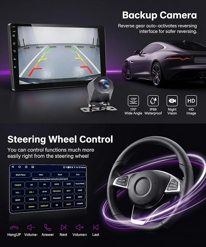 5Ghz WiFi Android 15 Car Radio for Ford Escape Kuga Mazda Tribute 2007-2012,9 Inch HD IPS Screen,32-Bnad EQ,Bluetooth 5.0,Wireless Carplay,Android Auto,Dual USB Port,GPS,HD Backup Camera,2G+64G