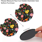 Wildflower Car Steering Wheel Cover 15 Inch Wildflower Steering Wheel Cover Anti-Slip Breathable Universal 2 Pcs Car Interior Cup Holder Pad for Men Women Multicolor Flowers
