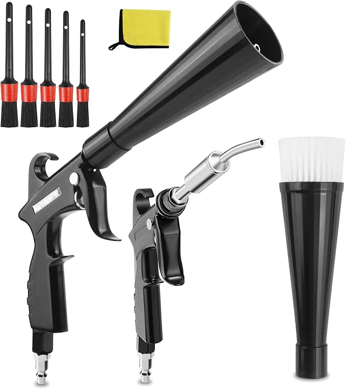 High Pressure Car Interior Cleaning Gun Interior Dryer Hair Dryer Car Detail Gun Fast Drying Blows Away Dust and Dirt Using Air | Car Detailing Tools for Quickly Blowing Out Debris and Dust Air-Powered