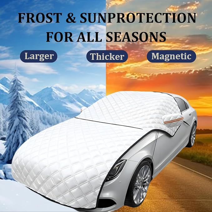 Car Windshield Snow Cover, 7-Layer Thickened Windproof Waterproof Windscreen Snow LCE Frost Protection, Automotive Exterior Windshield Ice Cover, Universal for Vehicles (57.1 × 87.8'')