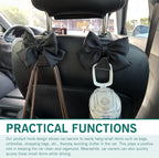 2PCS Car Seat Headrest Hooks, Car Purse Hook for Car, Cute Bow Car Rear Seat Storage Hooks, Interior Decorating Accessories for Purses, Bags, Umbrellas (Black)