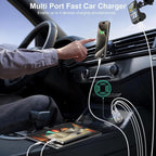 USB C Car Charger 5 Pack, 65W 4-Port Dual 12V USB Car Charger QC+PD 3.0 Fast Charging Cigarette Lighter Adapter Plug for iPhone 16 15 14 13 12 11 Pro Max iPad,Samsung (Silver)