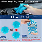 Car Interior Duster Detail Brush Cleaning Gel Kit, Soft Dash Vent Dusting Slime Putty Detailing Brushes Accessories Essentials Supplies Tools for Auto,Truck,SUV,RV