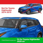 Goodyear Shatterproof Window Deflectors for Toyota Highlander 2020-2026, Tape-on Rain Guards, Window Visors, Vent Deflector Visor, Car Accessories, 6 pcs. - GY008881