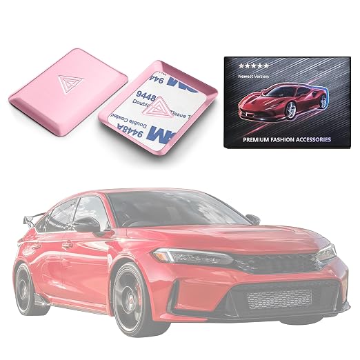 Polodunn for Honda Civic 2022-2025, for Accord/HRV/CRV 2023-2025, for Acura Integra 2023 2024 - Hazard Warning Light Push Button Cover, Emergency Flashers Trim Accessories (Pink)