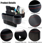 2 Pcs Car Seat Gap Filler - Leather Car Seat Crevice Storage Box with Adhesive Foam Pads, Car Gap Filler Organizer for Front Seat Gap Filler Between Car Seat and Console, Universal Fit