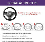 Car Steering Wheel Cover 15 inch, Microfiber PU Leather Elastic Steering Wheel Protector, Anti-Slip Breathable Car Interior Accessories for Most Cars (Purple)