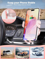 Wireless Car Charger, Auto-Clamping Car Mount 15W/10W/7.5W Fast Charging Air Vent Car Phone Mount Compatible with iPhone 15/14/13/13 Pro/12 Pro Max/12 pro/12/11/10 Series, Samsung Galaxy Pink