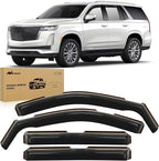 in Channel Rain Guards for Chevy Tahoe/GMC Yukon/Cadillac Escalade 2021 2022 2023 2024 2025 2026 Window Deflectors Vent Visors, Keep Rain Out & Reduce Wind Noise, 4PCS