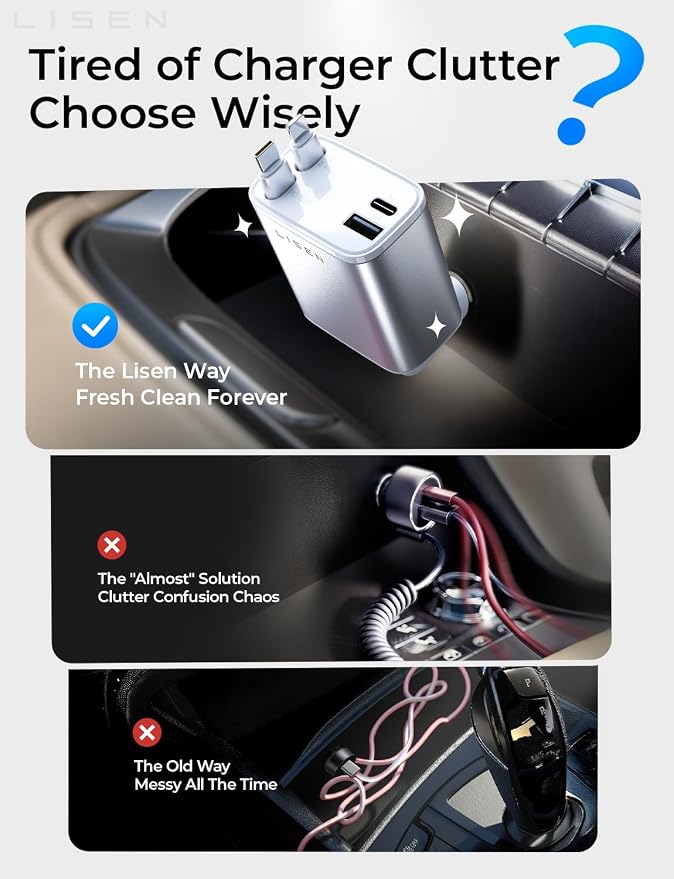 Retractable Car Charger for iPhone, for iPhone 17 Pro Max 16 15 14 13 12 Plus Mini, Cute 4 in 1 Retractable USB C Car Charger Fast Chareg for Women Men, 84W Fast Charging Car Accessorie | Multiple Ports Car Charger, Retractable Car Charger Fast C...