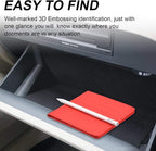 Car Registration and Insurance Holder, Vehicle Glove Box Car Organizer Men Women Wallet Accessories Case for Cards, Essential Document, Driver License, Red