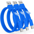 Car CarPlay Cable for iPhone 17, 16, 15 USB C Charger Cord, 3-Pack 3FT USB A to USB C Charging Cable for Apple iPhone 17/17 Pro/Air/16e/16/15 Pro Max/Plus Cord, for iPad Pro/Air,Blue