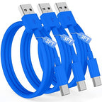 Car CarPlay Cable for iPhone 17, 16, 15 USB C Charger Cord, 3-Pack 3FT USB A to USB C Charging Cable for Apple iPhone 17/17 Pro/Air/16e/16/15 Pro Max/Plus Cord, for iPad Pro/Air,Blue