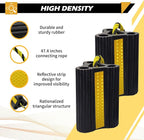 Wheel Chocks for Trailers RVs camper Trucks and Small Aircraft wheel chock, Wheel Chocks Block with 3 Reflective Strips ,Versatile Heavy Duty Solid Rubber Wheel Immobilizers & Chocks[1 Pair 2 Pack]