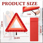 Warning Safety Triangles for Vehicles Foldable Roadside Emergency Kit Emergency Reflective Triangles with Base and Carrying Case for Cars Trucks Breakdown(12 Pack)
