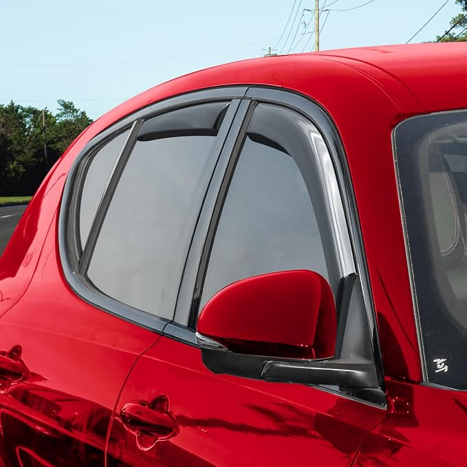 Voron Glass in-Channel Extra Durable Rain Guards for Dodge Hornet 2023-2026, Window Deflectors, Vent Window Visors, 4 Pieces - 200707