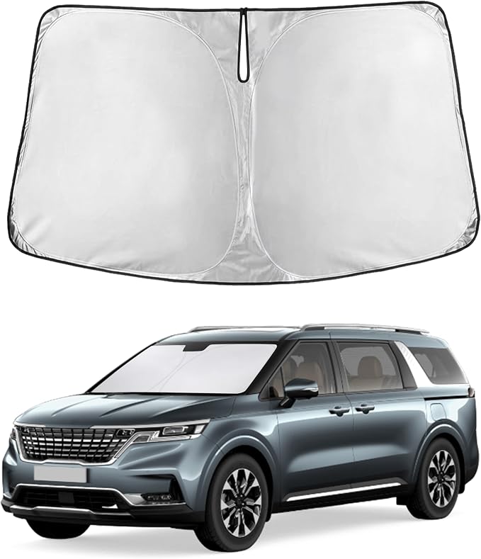 Windshield Sunshade Compatible for Kia Carnival/Sedona 2015-2019 2020 2021, Sun Visor for Front Windshield & Window Sun Shade Cover, UV Heat Blocker & Protector, Car Accessories