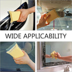 Windshield Cleaning Sponge Block, Double-Sided Microporous Defogger for Car Window Glass, Washable Super Absorbent Anti-Scratch Suede Sponge, Portable Cleaning Tool for Most Cars (Yellow)