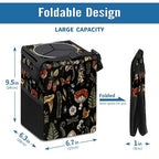 Car Trash Can with Lid Vintage Botanical Mushrooms Collapsible Reusable Leak-Proof Auto Garage Bag,Hanging Vehicle Car Accessories Interior Car Organizer