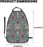 Snakeshead William Morris Textile Pattern Car Seat Back Kick Protectors Kick Mats With Storage Pockets For Vehicles To Protect From Dirt Mud Scratches 2 Pack
