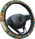 Vintage Classic Books Steering Wheel Cover, Polyester Car Wheel Grip, Universal 15 Inch for Cars SUVs Trucks