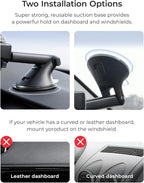 Easy One Touch Advanced Universal Car Mount Dashboard & Windshield Suction Cup Phone Holder for iPhone, Samsung, Google, All Smartphones