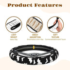 Steering Wheel Cover Accessories Neoprene Cover, Breathable Non-Slip Easy to Install Suitable for Women Men, 14.5-15.5 Inch for Car SUV Van Truck Universal - Bat