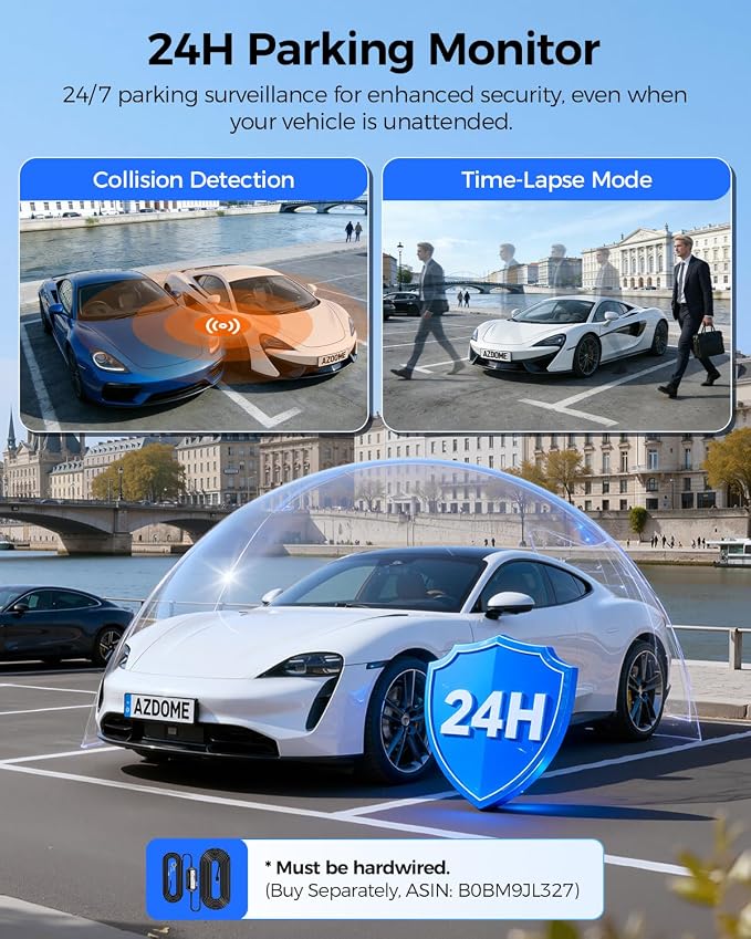 3 Channel Dash Cam Front and Rear Inside, 4K+1080P+2.5K ADAS Dash Cam, 3.19'' IPS Car Camera, 5.8G WiFi GPS Dash Cam for Cars, Voice Control, Night Vision, 24/7 Parking Mode, 64GB Card M550 Pro