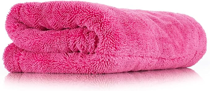 The Liquid8r M22, Absorbent 70/30 Blend Microfiber Drying Towel for Cars, Trucks, and SUVs, Safe for Detailing, Scratch-Free, Twist Loop, 2200 GSM, 20x20 Inches, Pink