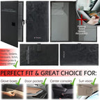 Registration and Insurance Card Holder - Car Organizer - Black | Vehicle Glove Box Document Organizer, Auto Essential Paperwork Holder for Contact Information Cards, Interior Car Accessories