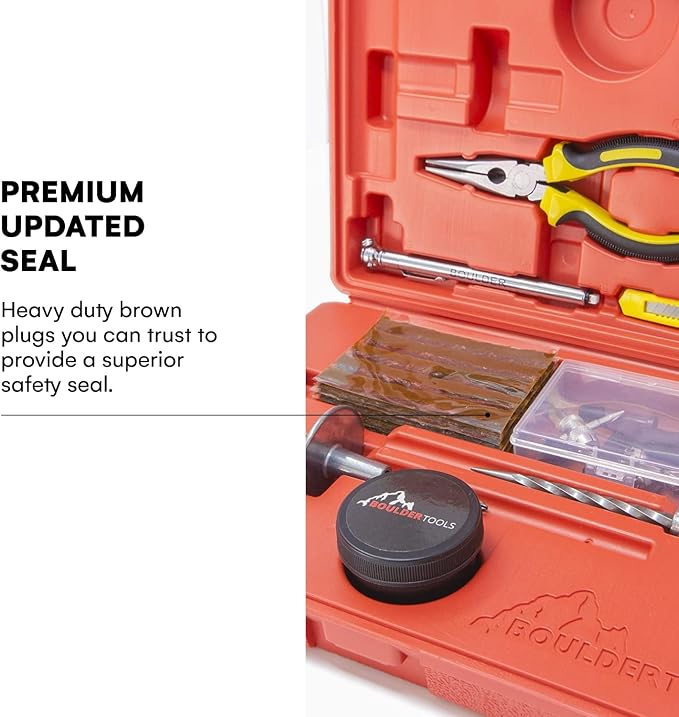 Tire Repair Kit - Professional Heavy Duty Tire Plug Kit, Tubeless Tire Repair Kit for Flat Tire & Puncture Repair on Cars, Trucks, SUVs, ATVs, UTVs, RVs & Motorcycles