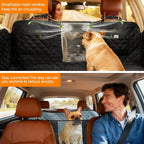 Premium Dog Car Cover for Back Seat, Waterproof Reversible Dog Hammock for Backseat Non-slip Pet Cover for Dogs with Mesh Window, Anti Scratch Seat Protector Universal Fit for Cars SUVs Trucks