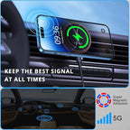 for MagSafe Car Mount Charger iPhone Wireless Car Charger, Stick on Dashboard Magnetic Phone Holder Mount for iPhone 17 Pro Max 16 15 14 Series, 15W Fast Charging, Aluminum Shell