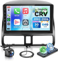 Android 15 Car Stereo for Honda CRV 2002-2006, 9 Inch HD Touchscreen Radio, Wireless CarPlay Android Auto GPS WiFi Bluetooth FM/RDS SWC Dual USB HD Backup Camera 2G+64G