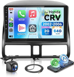Android 15 Car Stereo for Honda CRV 2002-2006, 9 Inch HD Touchscreen Radio, Wireless CarPlay Android Auto GPS WiFi Bluetooth FM/RDS SWC Dual USB HD Backup Camera 2G+64G
