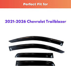 KPY Rain Guards Fit for 2021-2026 Chevrolet/Chevy Trailblazer, Out-Channel Window Visors Vent Wind Deflectors 4PC, Car Accessories for 21-26 Trailblazer
