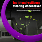 JDDRY Car Steering Wheel Cover,Silicone Steering Wheel Protector,Universal Fit Automotive Steering Wheel Cover,Steering Wheel Protective Cover(Purple,1PC)