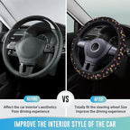 Elastic Steering Wheel Cover Car Accessories Cute Universal 15 Inch Absorbing Sweat Non-Slip Breathable for Woman - Vivid Pattern