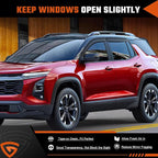 Tape-On Rain Guards Compatible with Chevy Equinox 2025 2026 Window Deflector Out Channel Extra Durable Side Sun Guard 2025 Equinox Visor Deflectors Black 4 PCS