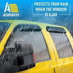 Extra Durable Window Deflectors Tape-On Visors Rain Guards Fit for Ford F250-550 Super Duty 1999-2016 SuperCrew, Sun Visors, Wind Vent for Shades, Exterior Car Accessories - 4pcs. AG0874