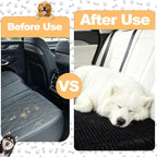Dog Car Seat Cover for Back Seat, Black Flannel Pet Bed Mat, Non-Slip Waterproof Bottom, Washable Dog Bed & Seat Protector for Cars SUVs Trucks, Fits Backseat Extenders, 59.1 x 23 Inches